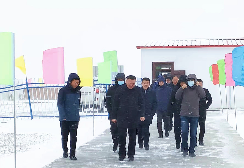 阿勒泰地委、行署帶隊的觀摩團一行60余人到達北園春多胎羊產(chǎn)業(yè)園_副本.jpg